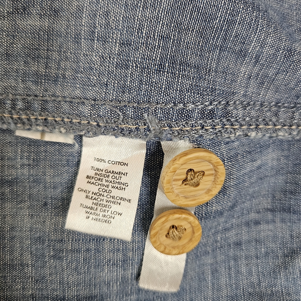 LOFT Denim Blue Mini Skirt with Button Accents - Picture 7 of 11